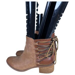 Korks Kork-Ease Belaya Cognac Brown Leather Lace Up Ankle Booties Size 6